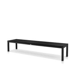 8' Backless Bench Tex Black Frame with Black Seat